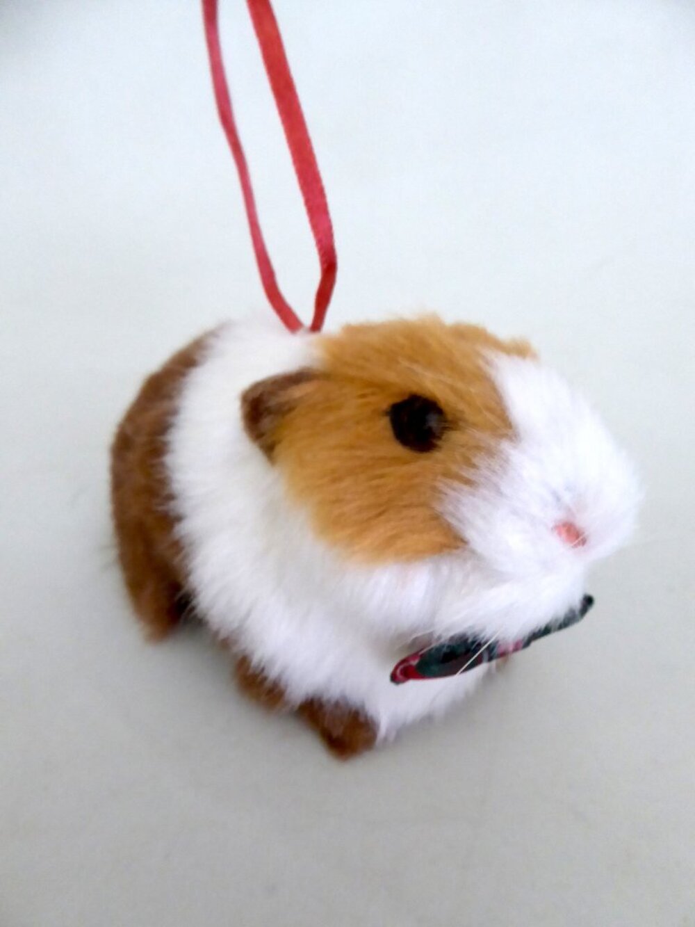 NEW 5" REALISTIC LIFE-SIZE GERBIL HAMSTER WEARING BOW TIE ORNAMENT HOLIDAY DECOR